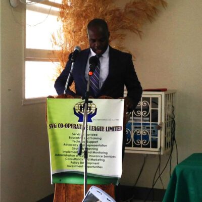 Mr. Denis Felix – Manager Non Bank Credit Institutions and Money Services Supervision Department, GARFIN, addressing the audience (2)