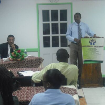 Mr. Gary Mathias - Representative, Credit Union Supervision Unit, SVG Fianancial Services Authority (FSA), addressing the audience (2)