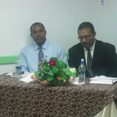 Presenters of the afternoon's proceedings, L-R - Mr. Gary Mathias - Representative, Credit Union Supervision Unit, SVG Fianancial Services Authority (FSA), Mr. Kirk Da Silv