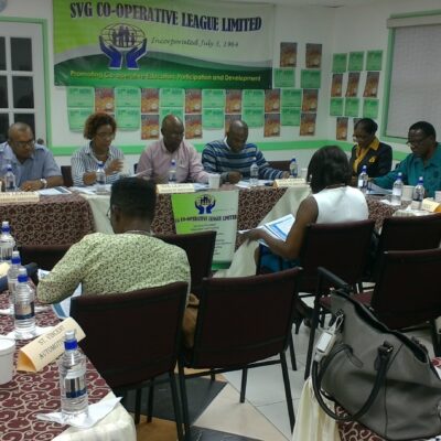 Head Table - SVG Co-operative League Ltd Board of Directors, L-R - Bro. Jerold Jackson – Director, Bro. Collin May - Treasurer, Sis. Susan Clarke - Secretary, Bro. Dwight Lewis - President, Bro. Harold Lewis - Vice President.